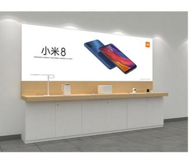 Chine series of wall standing display stand custom design wood display stand wall against display for electronics shop à vendre