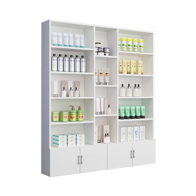 China floor standing cosmetic shop display shelves customized cosmetic display cabinet for retail shop for sale