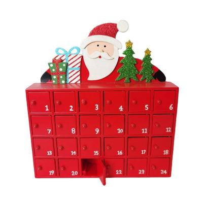 China New Arrival Merry Christmas Decoration Eco - Friendly OEM Customized Christmas Santa Wooden Advent Calendar for sale