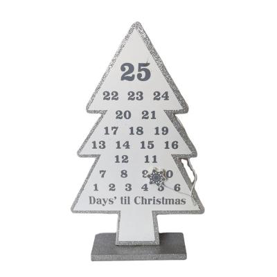 China New Arrival Merry Christmas Decoration Eco - Friendly OEM Customized Metal Wooden Christmas Tree Advent Calendar for sale