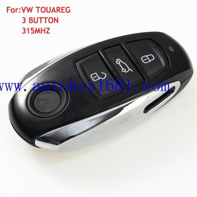 China New Plastic Uncut Blade Smart Remote Car Key Fob 3 Button 315MHz 7953 Chip Keyless For Volkswagen VW Touareg 2011-2014 With Logo for sale