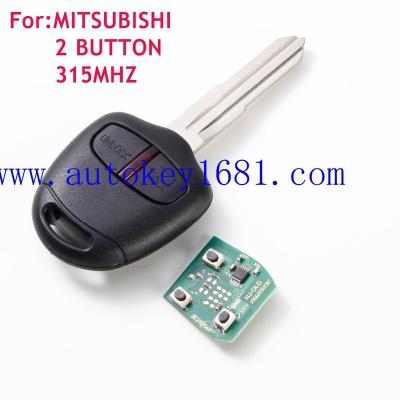 China Best car key plastic exterior for mitsubishi 2 button 315mhz 433mhz remote right blade for sale