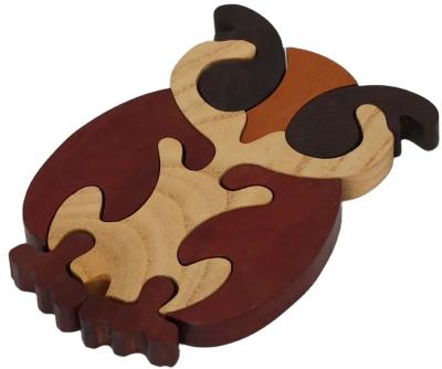 China Hot Sale Eco-friendly non-toxic non-toxic wooden jigsaw puzzle 3d jigsaw jigsaw puzzle custom made kids animal diy toy for sale