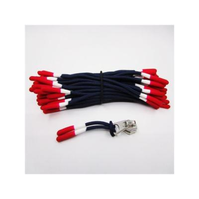 China Viable hot sale custom drawstring silicone dipped multi-color rubberized ends zipper puller for clothing for sale