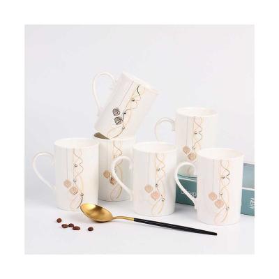 China Viable Factory Directly Wholesale 6pcs Set 300cc White Porcelain Ceramic Coffee Mug for sale