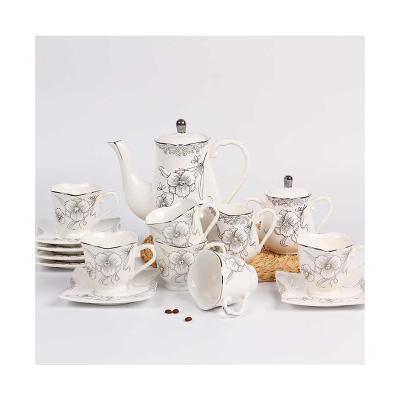 China 15pcs Coffee Saucer Porcelain Cup White Ceramic Set Sustainable European New Style Modern Design for sale