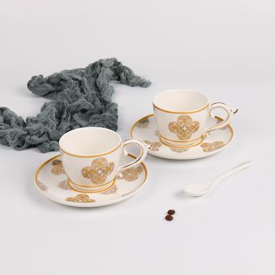 China 18pcs Viable White Luxury European Porcelain Coffee and Tea Cup Ceramic Pot Sets for sale