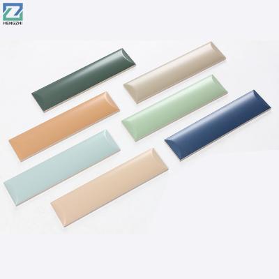 China Modern Simplicity 75*300mm Colored Bevel Edge Exterior Matt Tile For Kitchen And Bathroom for sale