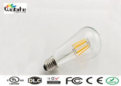 China CE ROHS 6W LED Filament Lamp E27 Light Bulb 2800K / 6400K For Commercial Building for sale