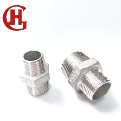 China 2020 Industrial Factory Price Hexagon Stainless Steel Double Nipple Fitting for sale