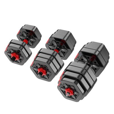 China Hot Sale Home Use Feierdun Adjustable Hex Plastic Cement Dumbbell Set Eco-friendly Dumbbell For Man Gym Use for sale