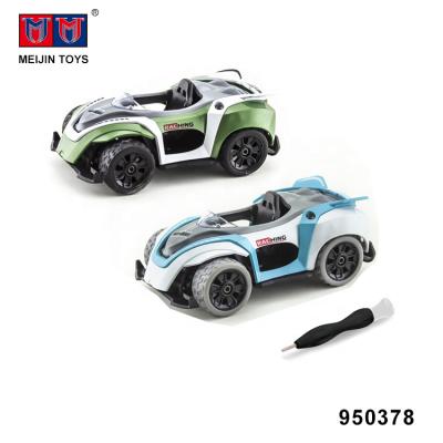 China Environmental Material Metal 2pcs Pull Back Disassembly Toy Car With Manual Screwdriver for sale