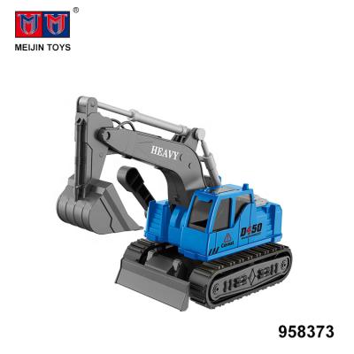 China 1/16 Scale Eco-friendly Material Sliding Lights Music Excavator Truck Friction Toys For Children for sale