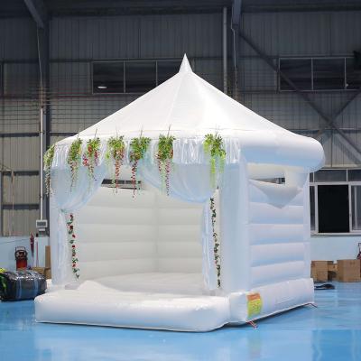 China Bounce House UV Protective Waterproof Fire Retardant Commercial White Slide Combo All White Bounce Castle Inflatable House For Wedding and Obstacle Course for sale