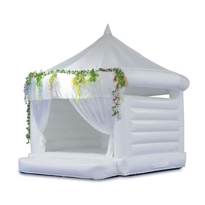 China UV Protective Fire Retardant Waterproof Custom Bounce Houses Water White Commercial Bounce House Inflatable White Castle For Wedding Party for sale