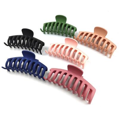 China Wholesale Hair Binding Hair Claw Clips Matte Large Solid Color Bath Plastic Hair Clip For Women Accessories for sale