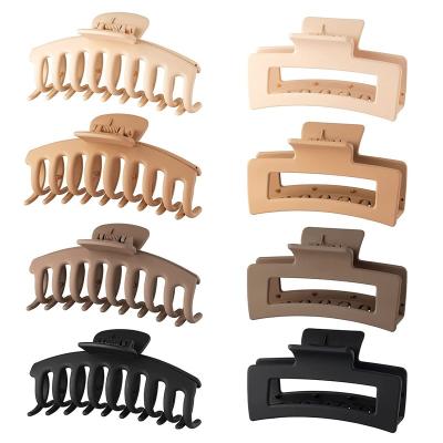 China Wholesale 2022 Hair Claw Matte Plastic Hair Clips Hair Claw New Cut Big Thick Non-slip Strong Grip For Women Girl for sale