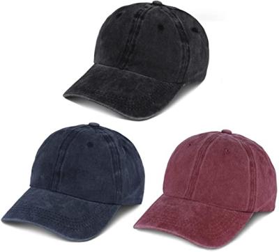 China breathable & Waterproof Cotton Custom Washed Embroidery Distressed Dad Baseball Caps Mens Hats for sale