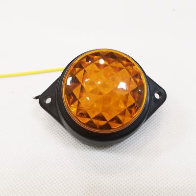 China Trailer Truck Bus Led Beacons Truck Side Light Universal Trailer High 3 Inch Round Side 24V Yellow Led Signal Marker Clearance Lights for sale