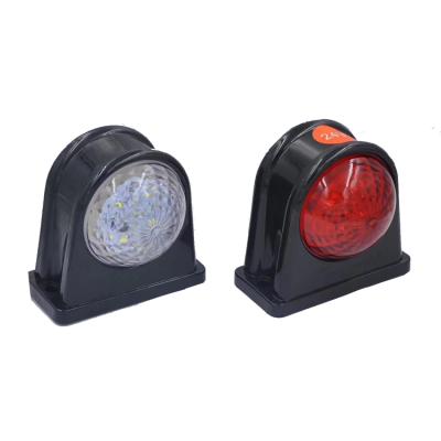 China Trailer Truck Bus Led Side Marker Lights Custom White Red Color Both Sides Round LED Side 24V Trailer Marker Light Lamps for sale