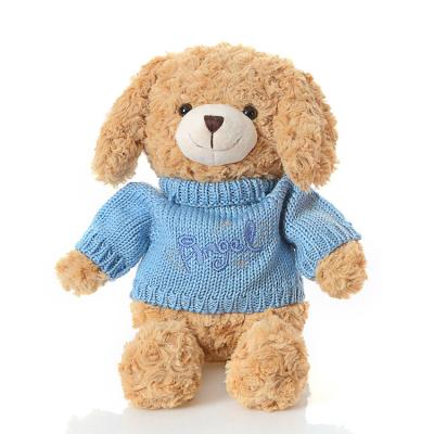 China Wholesale Cotton Custom Stuffed Cute Soft Kawaii Toy Factory Sweater Teddy Dog Plush Toy for sale