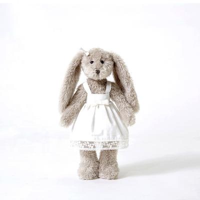 China Plush Toy Factory Doll Custom Stuffed Plush Soft Animal Toy Gauze Skirt Dressing White Rabbit Plush Toy Girls Sleep With Soothing Doll for sale