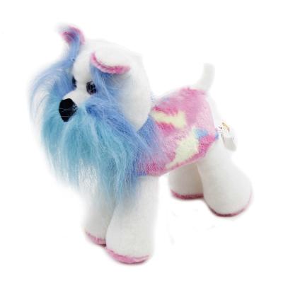 China Custom Soft Stuffed Funny Blue Beard Dog Plush Toy Stuffed Animal Personality Doll Original Design Simulation Cute Animal Dog Toy for sale