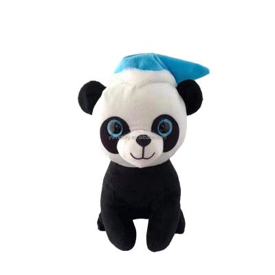 China Custom Soft Stuffed Toys Christmas Gift 28CM Christmas Series Plush Toy Christmas Hat Panda Stuffed Animals for sale