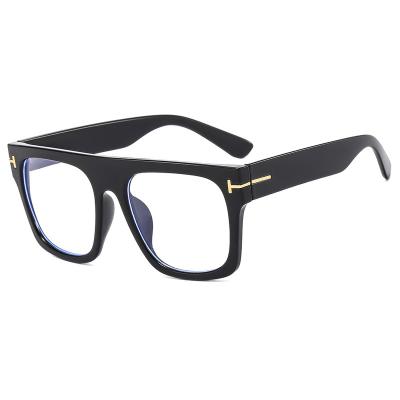 China Fashionable Reading Glasses PC Sight Big Anti Blue Light Glasses Sight Fashion Square Blue Light Blocking T Shaped Glasses for sale