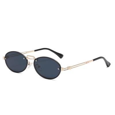 China High Quality Custom Made Oval Trendy Sunglasses Vintage Sun Glasses Metal Sun Glasses New Fashion Sunglasses for sale