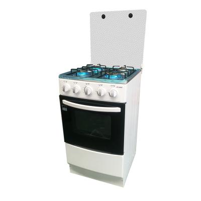 China Tempered Glass Traditional Top Four Burner Brass Gas Stove With Range Oven for sale