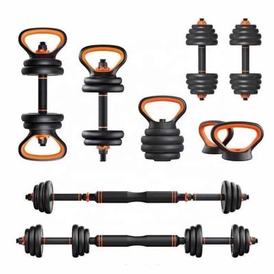 China 25 Kg Adjustable Cement Kettlebell Dumbbell Plastic Dumbbell Set Universal Cheap High Quality Adjustable Home Fitness Weight Dumbbells for sale