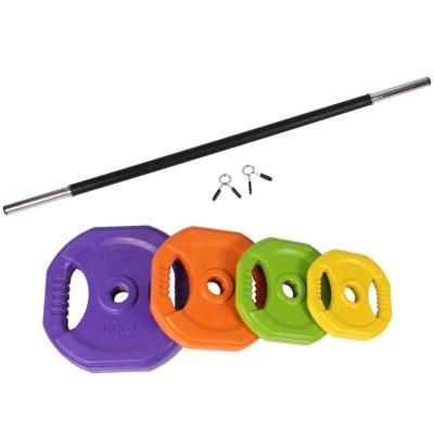 China China Universal Popular Barbell Set For Gym Body Workouts 20kg Barbell Set Les Weightlifting Mills Rubber Barbell Set for sale