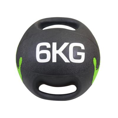 China New Style Universal Double Handles Medicine Ball For Weightlifting Sports Double Handles Medicine Ball Double Handle Rubber Medicine Balls for sale