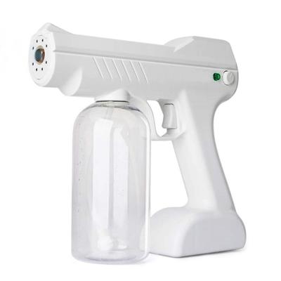 China Garden 800ML Plug Spray Gun 2M Nano Atomizer Spray Distance Wireless Rechargeable Blue Light Disinfect Sprayer for sale