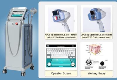 China Vertical Permanent Laser E-Light IPL RF For Hair Removal / Skin Rejuvenation for sale