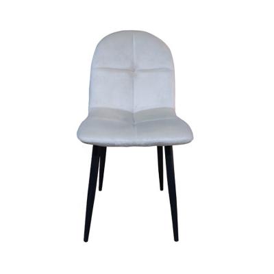 China Cooling Top Quality Round Back Dining Chairs Comfortable Fabric Velvet Metal Leg Dining Chair for sale