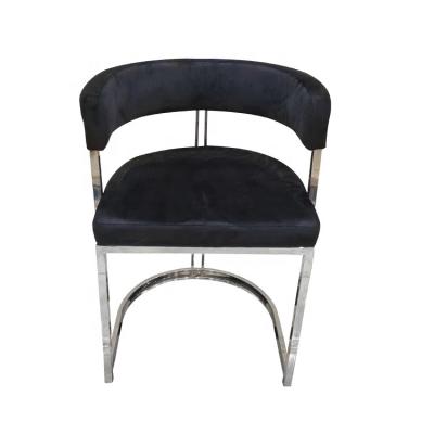 China Modern Design Luxury Restaurant Cooling Fabric Dining Accent Black Velvet Dining Chairs Good Quality Metal Dining Chair For Dining Room for sale