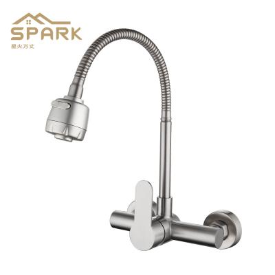 China Wall Faucet Shower 304 Stainless Steel 360 Cold And Hot Sense Faucets Pull Down Kitchen Faucet for sale