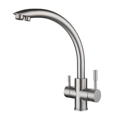 China Hot And Cold Kitchen Filter Faucet Mixer Taps 304SUS Two Way Taps 3 Way Faucet for sale