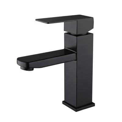 China Modern Metered Faucets 304 Stainless Steel Basin Faucet Bathroom Sink Water Faucet Black Basin Faucet for sale