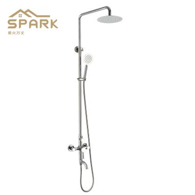 China With Slide Bar Hot-sellings 304 Stainless Steel Bathroom Rainfall Shower Faucet Wall Mounted Hot Cold Set for sale