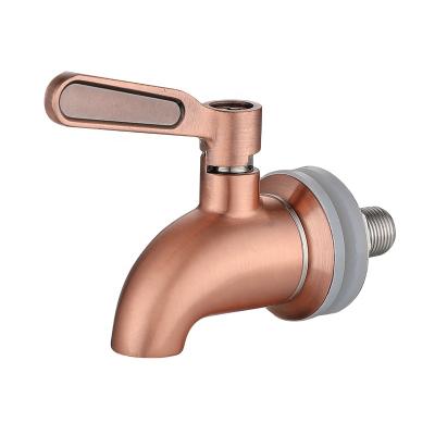 China 304 Stainless Steel Wine Barrel Spit Tap Beverage Dispenser Faucet Coffee Metered Red Bronze Finish Valve for sale