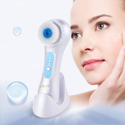 China Acne Treatment Dupont Soft Brush Rotating Portable Wireless Filling Sonic Waterproof Facial Cleansing Brush for sale