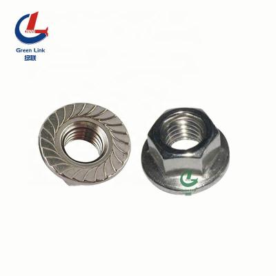 China Mining Stainless Steel 304 316 Din6923 Din6177 Hex Flange Nut With Serrated for sale