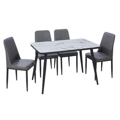 China New Style Metal Convertible Table And Chairs Dining Table Set Marble Round for sale