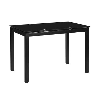 China Metal Convertible Glass Legs Top Dining Table Hideaway Extendable Dining Table for sale