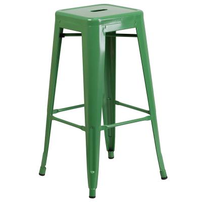 China (Height) Full Metal Bar Chair Adjustable Modern Backless Colorful Metal Chair for sale