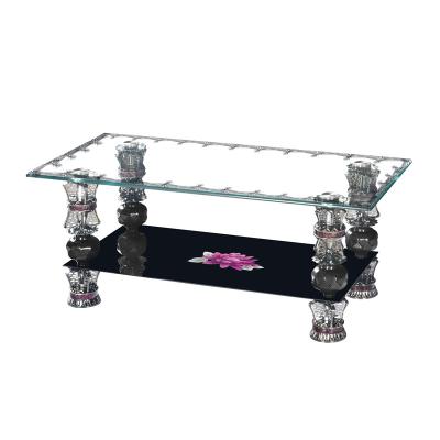 China Modern Glass Coffee Table Modern Coffee Table Side Tea Table With Shelf Bottom Living Room for sale