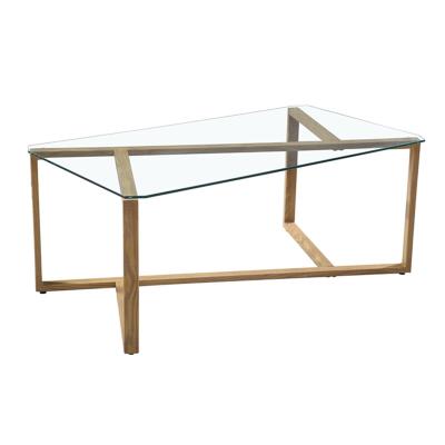 China Adjustable Modern Metal Legs Living Room (Height) Coffee Table Center Glass Top Table for sale